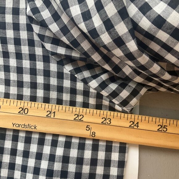 VTG Handmade 1X Button Shirt Black White Gingham Puff Sl Cottage Rockabilly - Picture 5 of 13